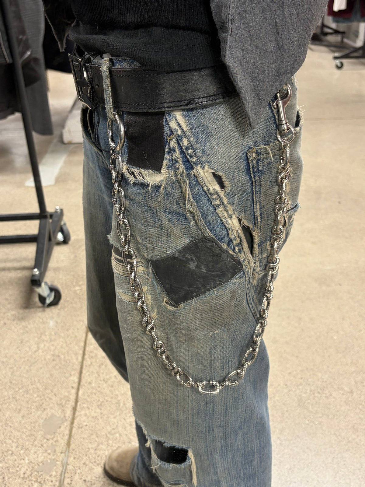 SS2025 Balenciaga .925 Silver ‘Shanghai Runway’ Bent Nail Wallet Chain