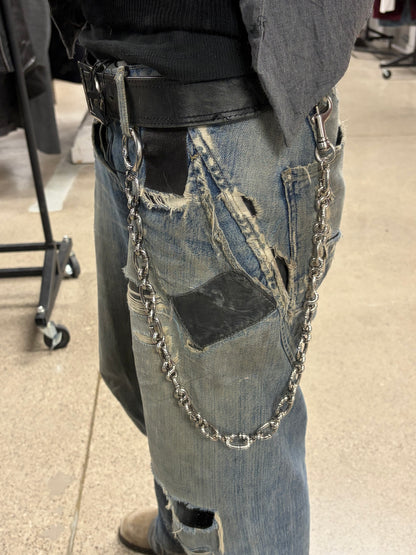 SS2025 Balenciaga .925 Silver ‘Shanghai Runway’ Bent Nail Wallet Chain