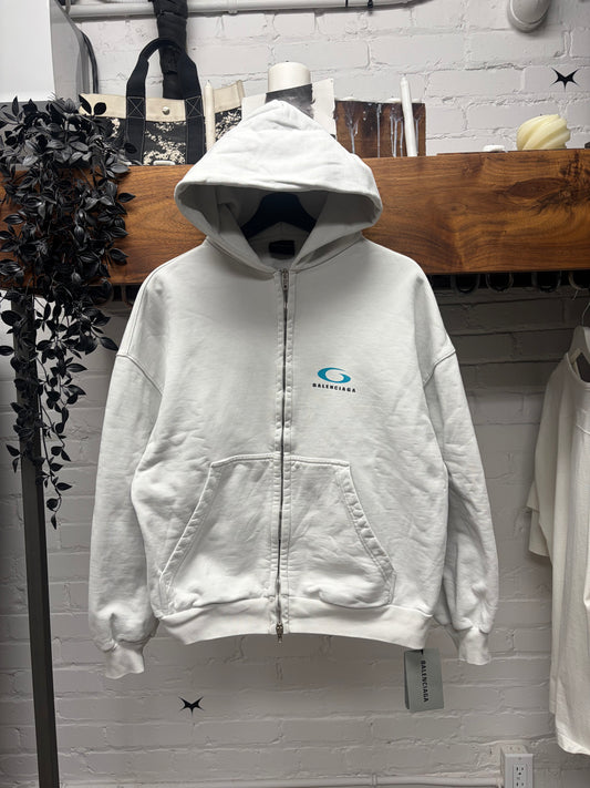 SS2024 Balenciaga ‘ Loop Sports Icon Logo’ Heavy Cotton Zip-Up Hoodie
