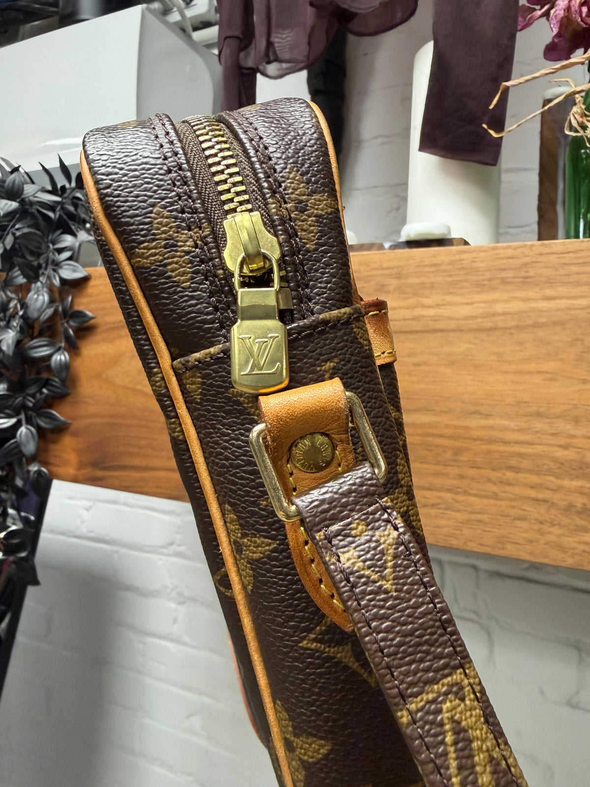Louis Vuitton ‘Danube’ Brown Leather Monogram Side-Bag