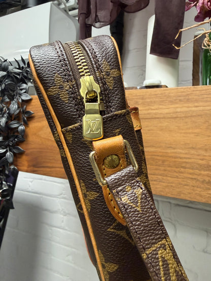 Louis Vuitton ‘Danube’ Brown Leather Monogram Side-Bag