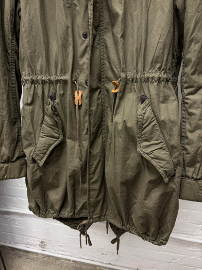 GOA Military Inspired Hooded Fishtail Parka with Shearling Liner
