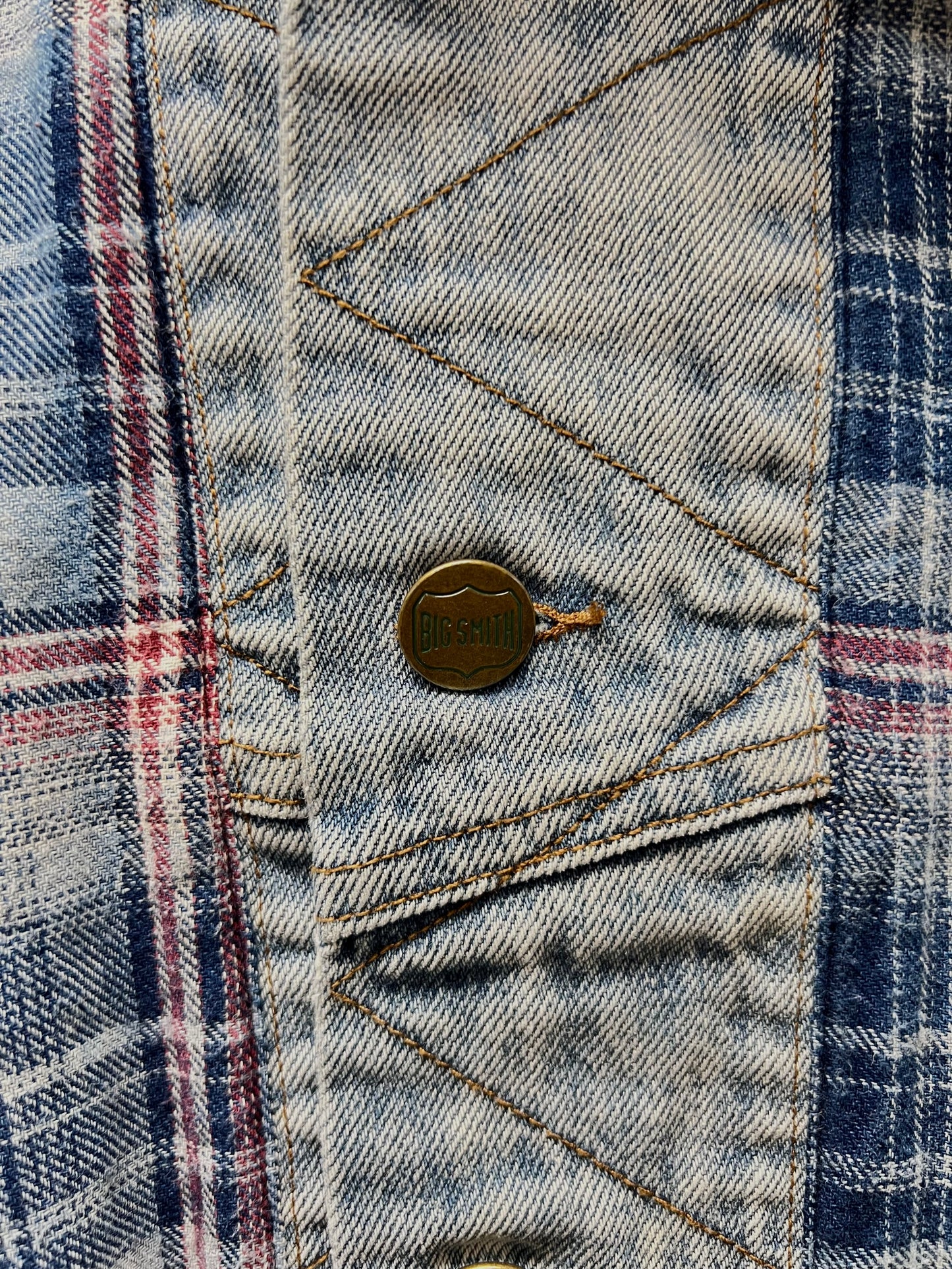 Greg Lauren Reconstructed Denim/Flannel Hybrid Jacket