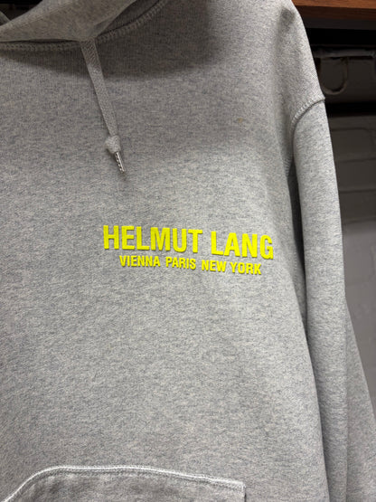 Helmut Lang Heather Grey Logo Pullover Hoodie