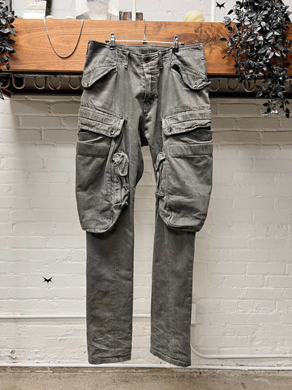 AW2014 Julius Grey Denim ‘Gas Mask’ Cargo Pants