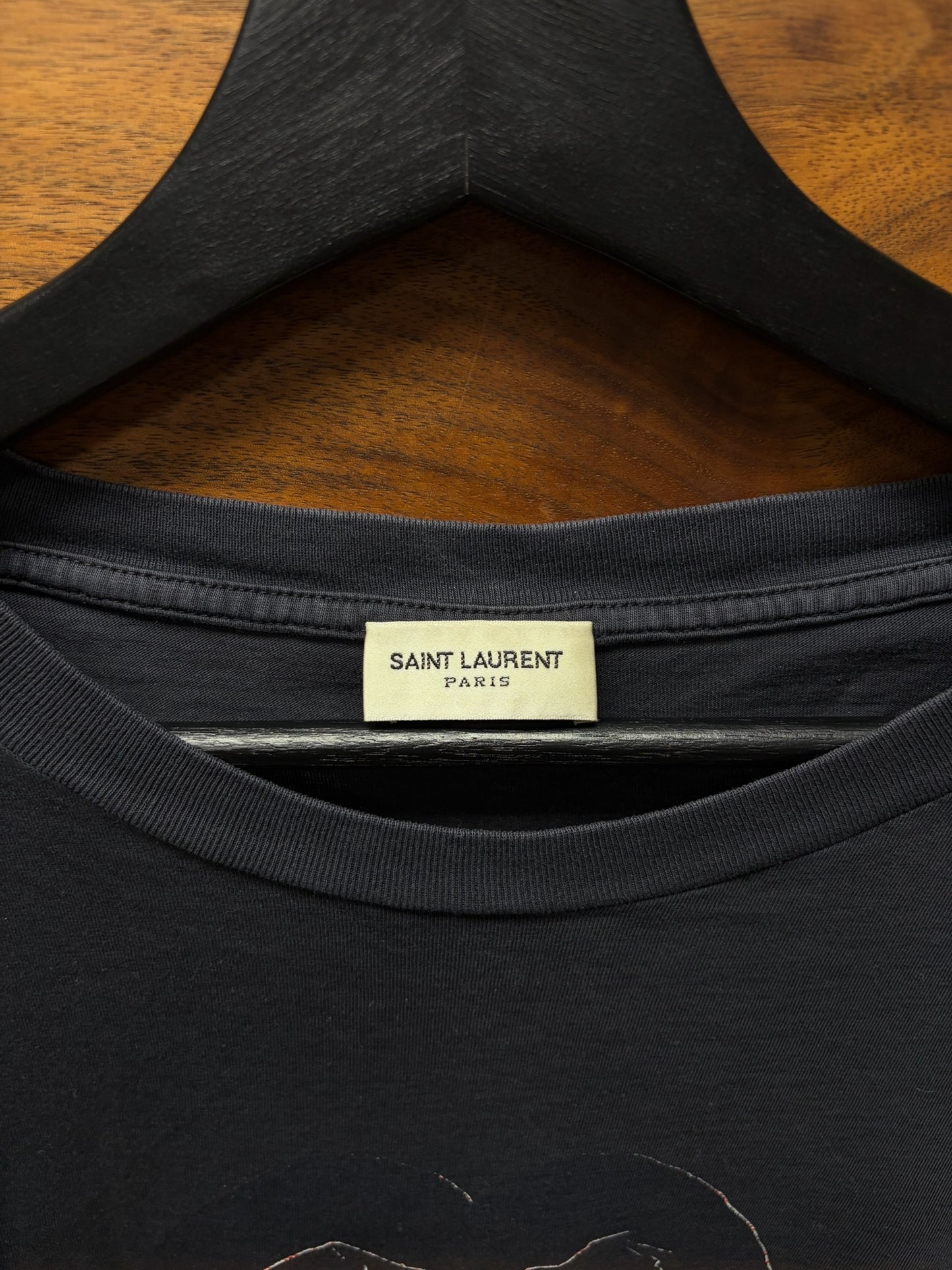 2016 Saint Laurent by Hedi Slimane ‘Blood Luster’ Black Fangs Graphic T-Shirt