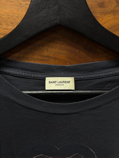 2016 Saint Laurent by Hedi Slimane ‘Blood Luster’ Black Fangs Graphic T-Shirt