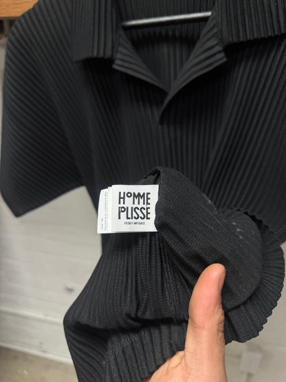 Issey Miyake Homme Plisse Black Pleated Polo