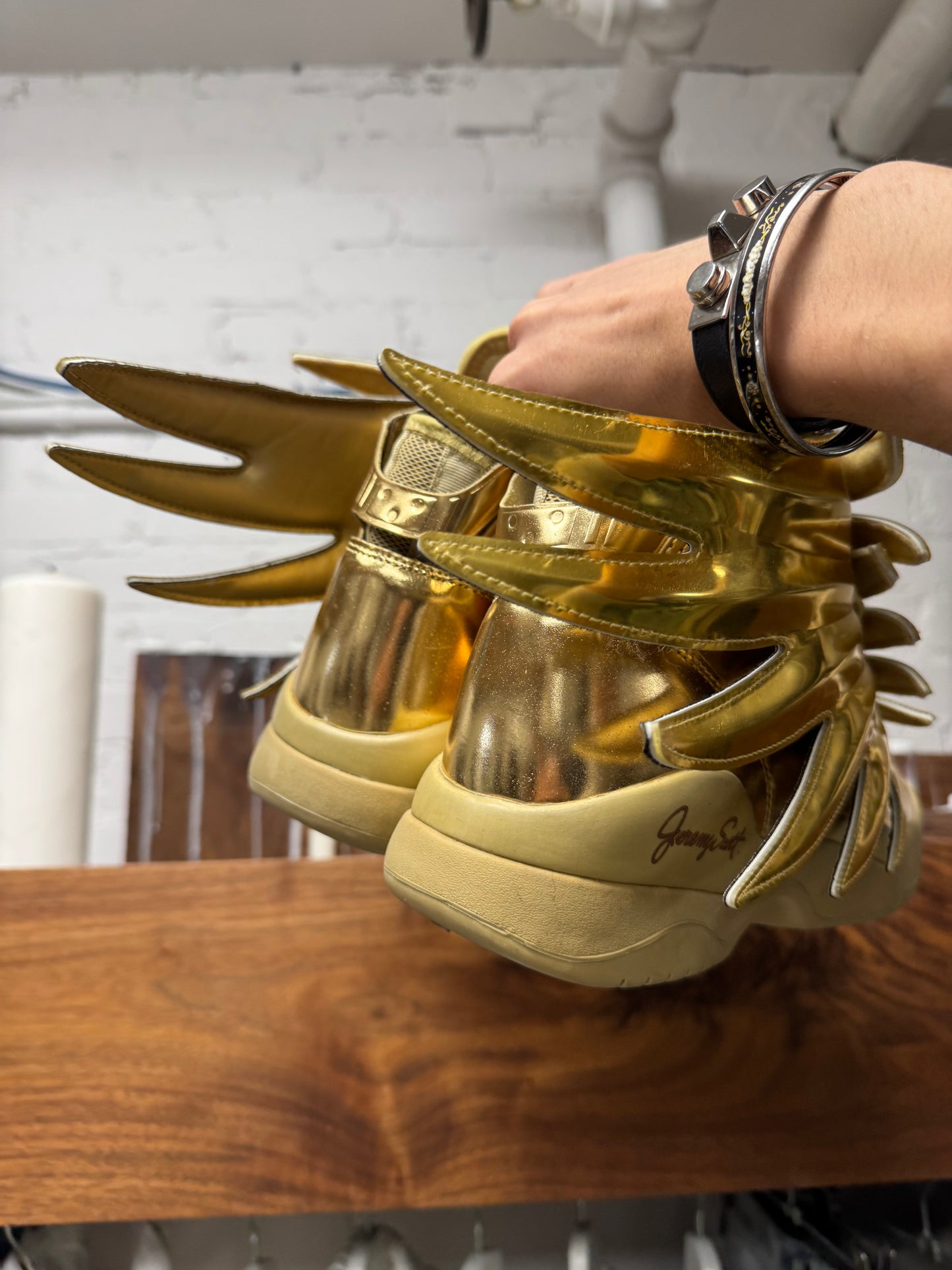 Jeremy Scott x Adidas Wings 3.0 ‘Gold Foil’ High Top Sneakers