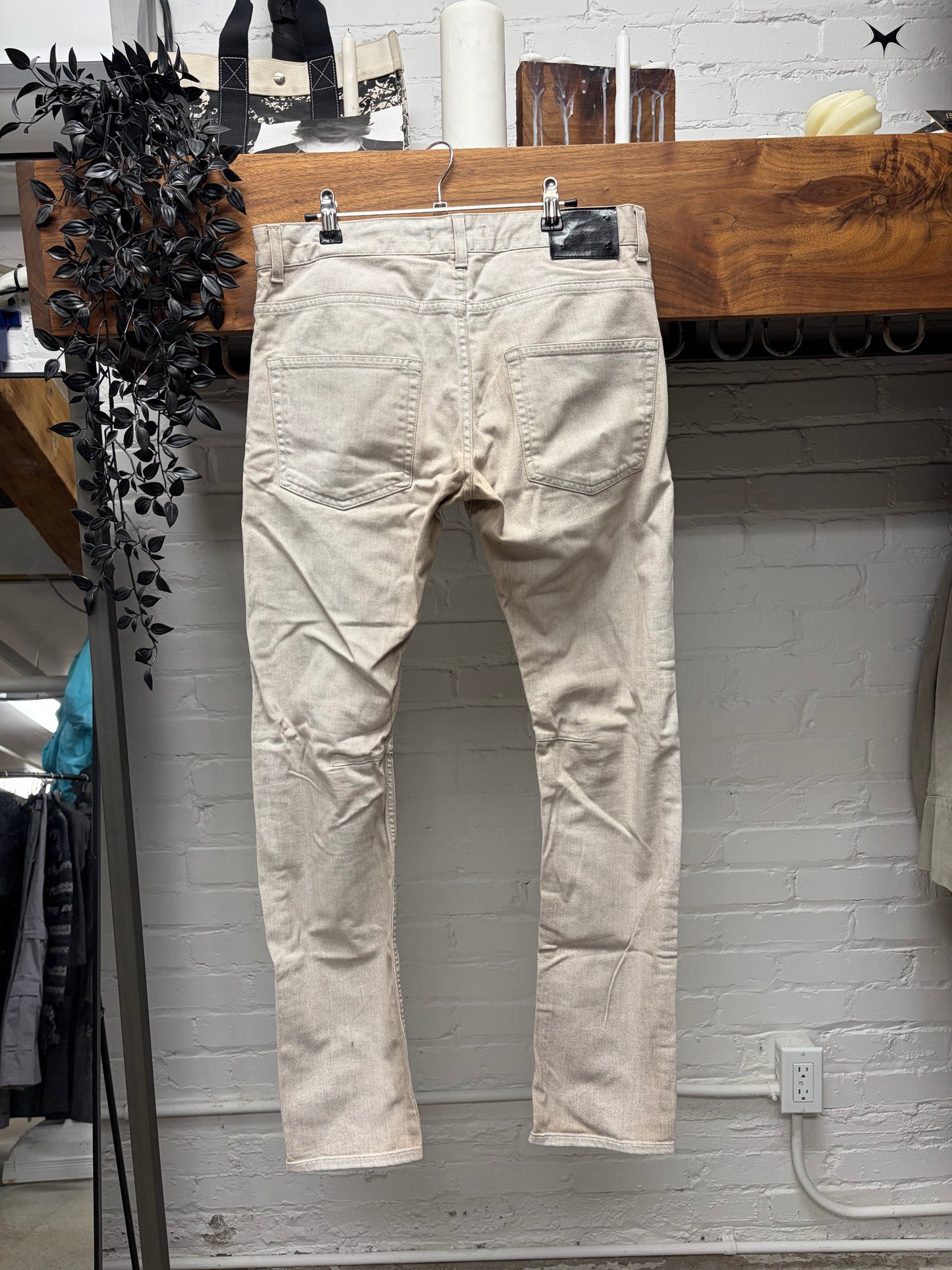 Balmain Dirty White ‘Rustic Fade’ Skinny Jeans