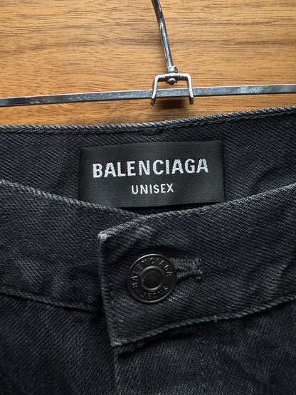 2022 Balenciaga Washed Black ‘Straight Cut’ Heelbite Denim