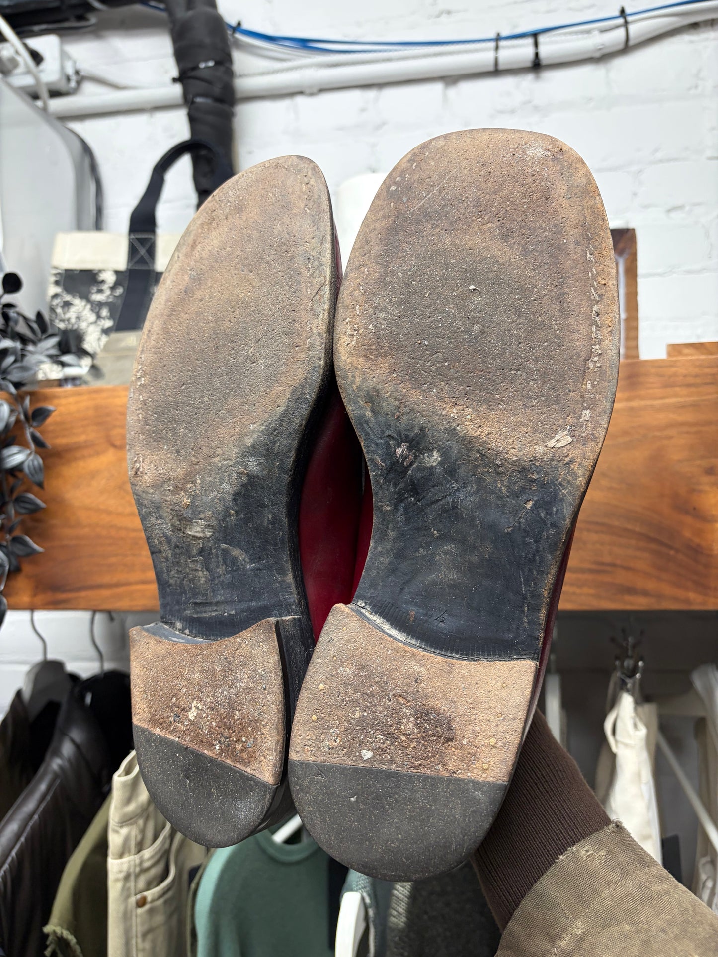 Sample Prada Oxblood Red Leather Penny Loafers