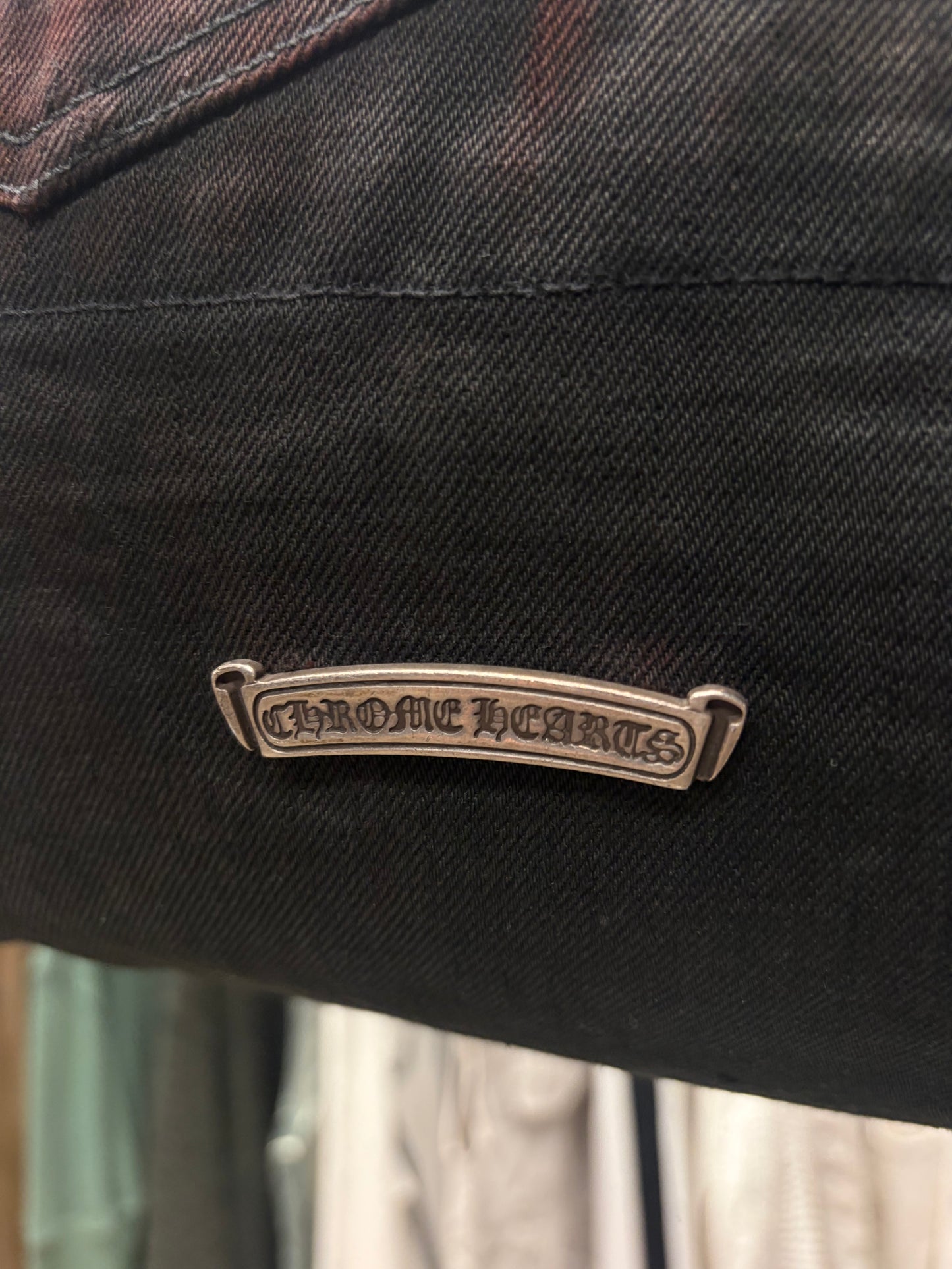 Chrome Hearts x Matty Boy ‘XL Leather Heart Patch’ Denim Crossbody Bag
