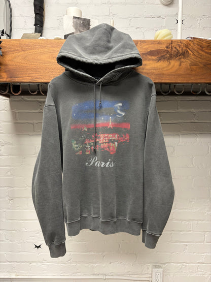 AW2017 Balenciaga ‘Paris Skyline’ Faded Grey Drawstring Hoodie