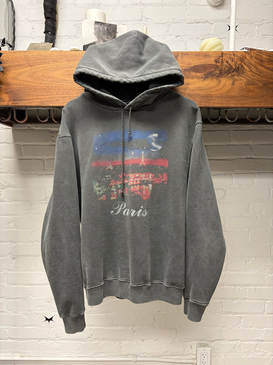 AW2017 Balenciaga ‘Paris Skyline’ Faded Grey Drawstring Hoodie