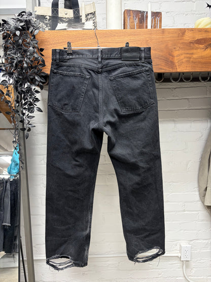 2022 Balenciaga Washed Black ‘Straight Cut’ Heelbite Denim