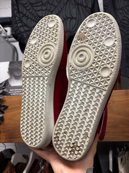 Maison Margiela Pony Hair ‘Future’ Red/White High Top Sneakers