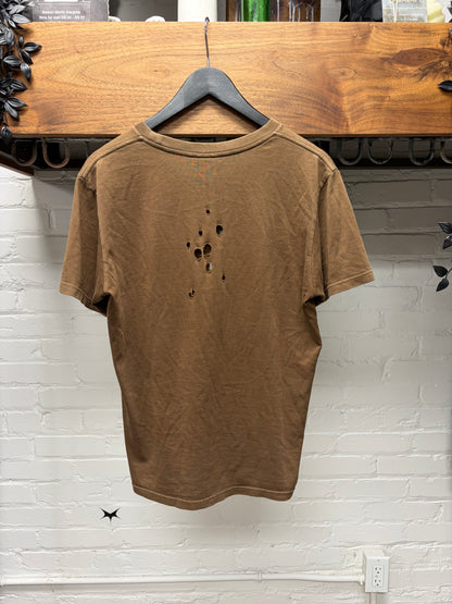 SS2001 Number Nine ‘Time Migration’ Montreal Distressed Brown Graphic T-Shirt