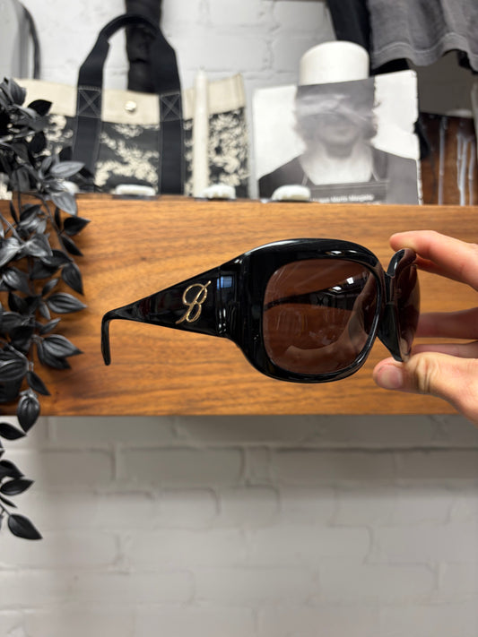 Blumarine Black/Gold Wide Frame Sunglasses
