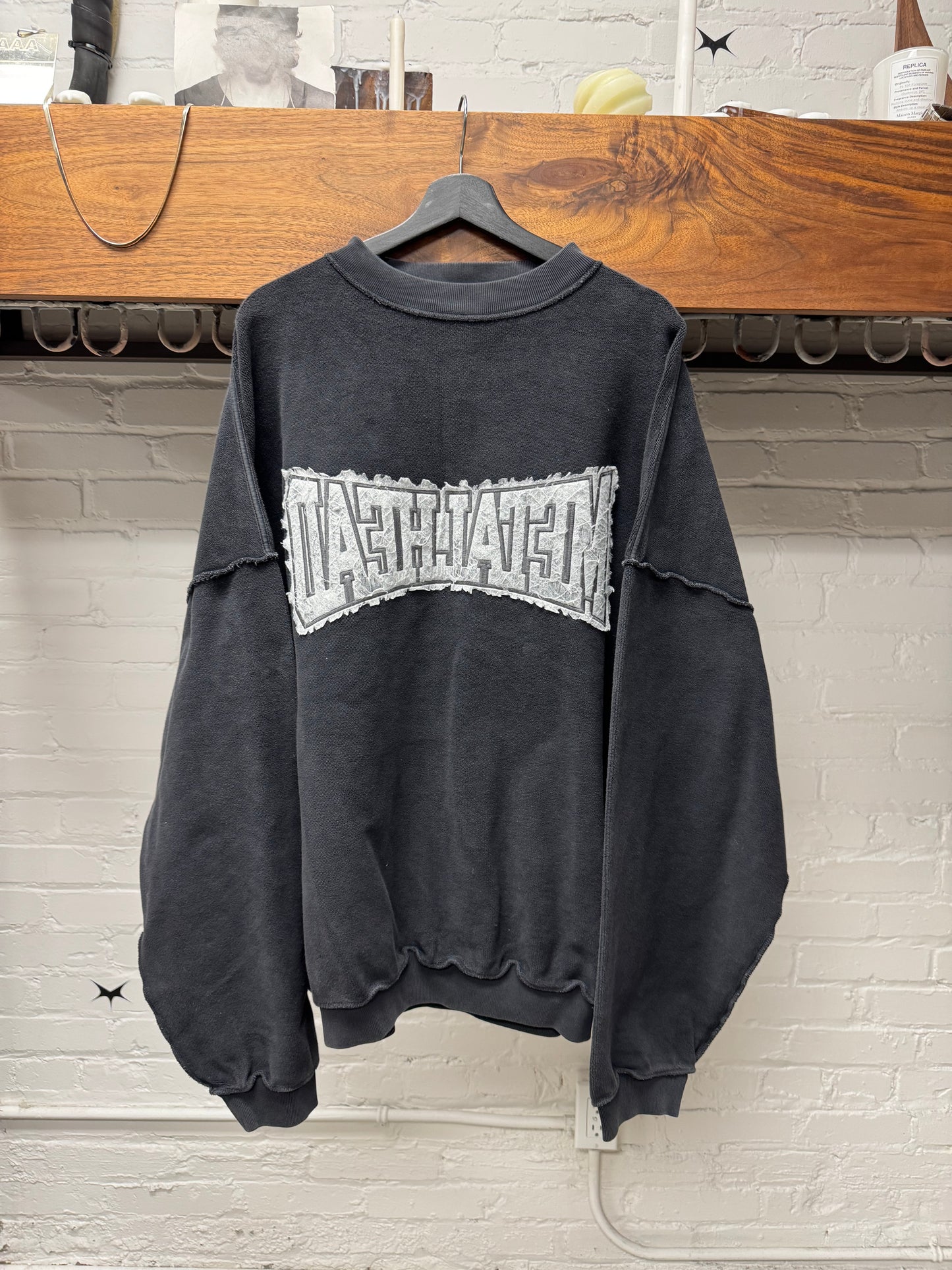SS2025 Balenciaga ‘Metalhead’ Reverse Black Terry Cotton Sweatshirt