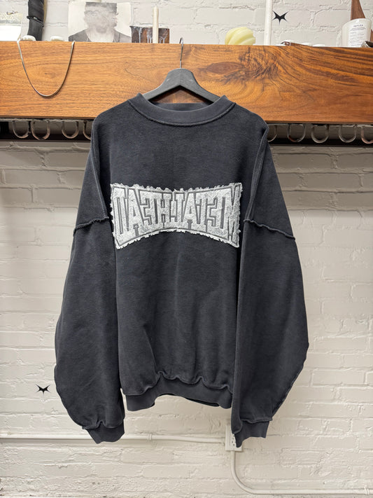 SS2025 Balenciaga ‘Metalhead’ Reverse Black Terry Cotton Sweatshirt