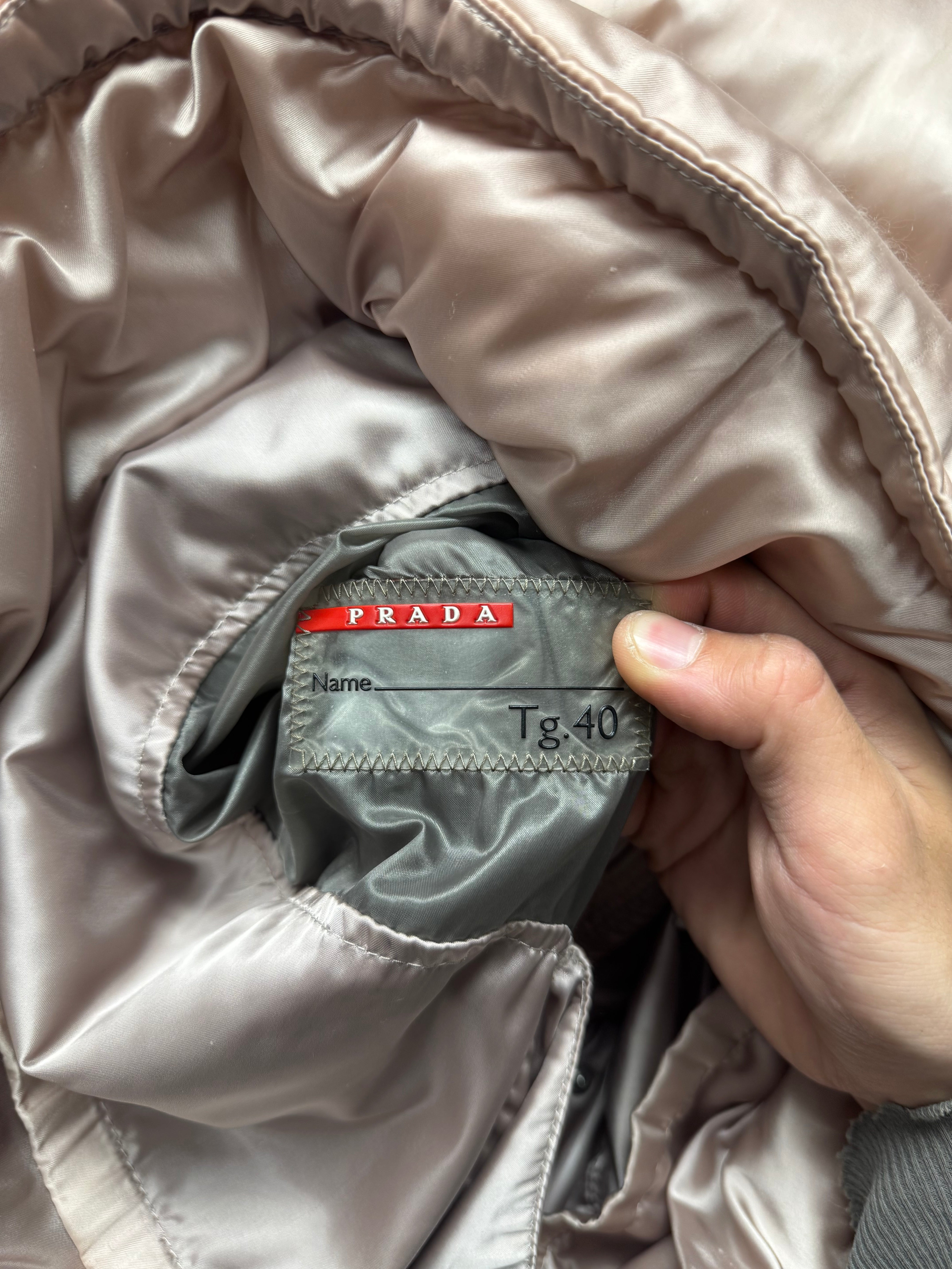 2000s Prada Sport Shearling Collared Pink Down Filled Puffer