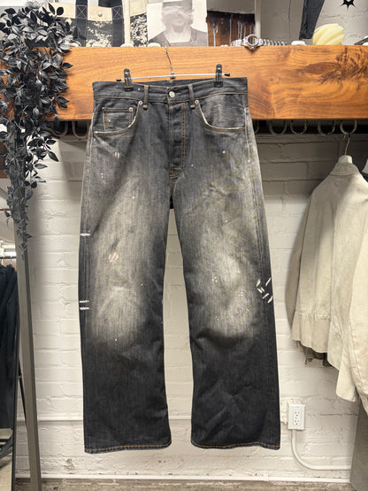 Acne Studios Wide Leg Black Painter Denim