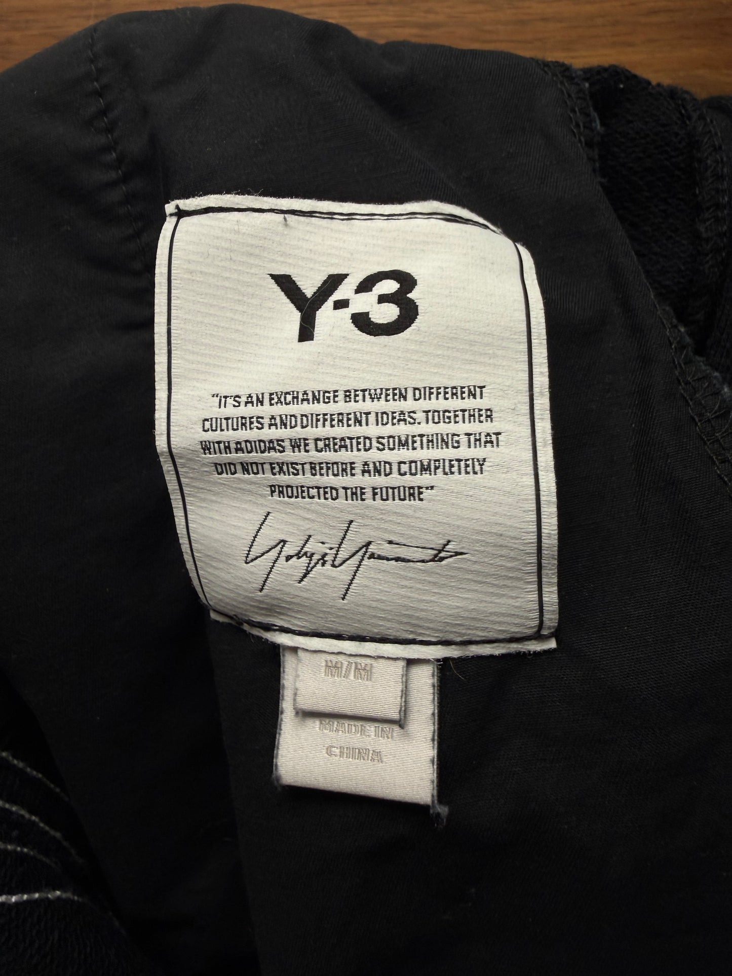 Y-3 by Yohji Yamamoto ‘3-Stripes’ Asymmetric Black Sweatpants
