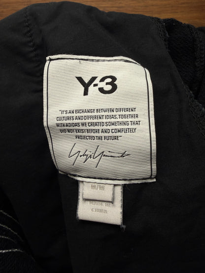 Y-3 by Yohji Yamamoto ‘3-Stripes’ Asymmetric Black Sweatpants