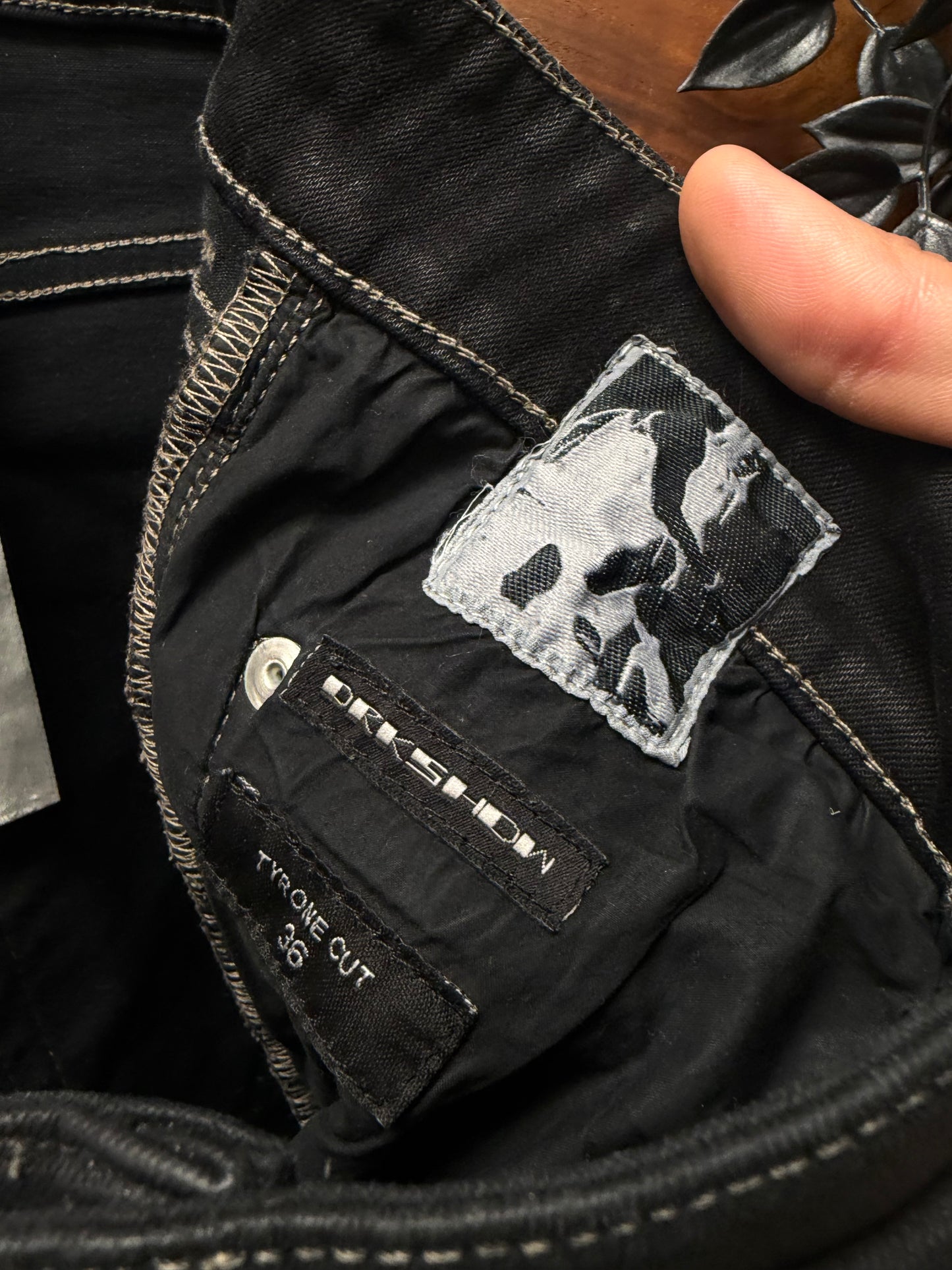 Rick Owens ‘Tyrone Cut’ Waxed Black Skinny Jeans