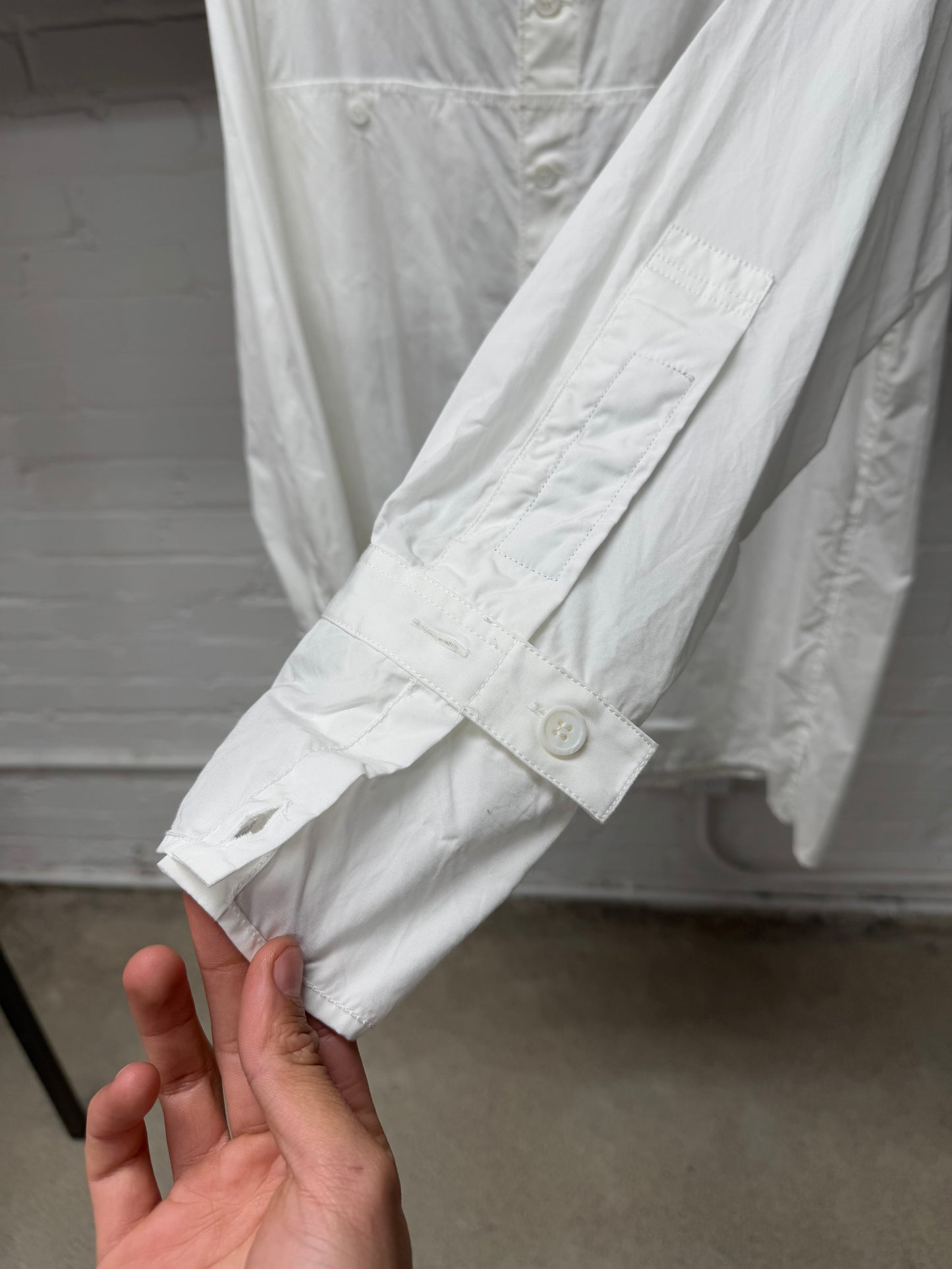 Yohji Yamamoto Pour Homme ‘Mandarin Collar’ White Button Down Shirt