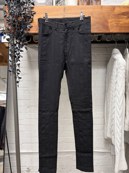 Ann Demeulemeester Darted Black Wool Skinny Cut Trousers