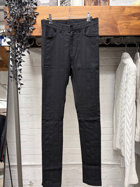 Ann Demeulemeester Darted Black Wool Skinny Cut Trousers
