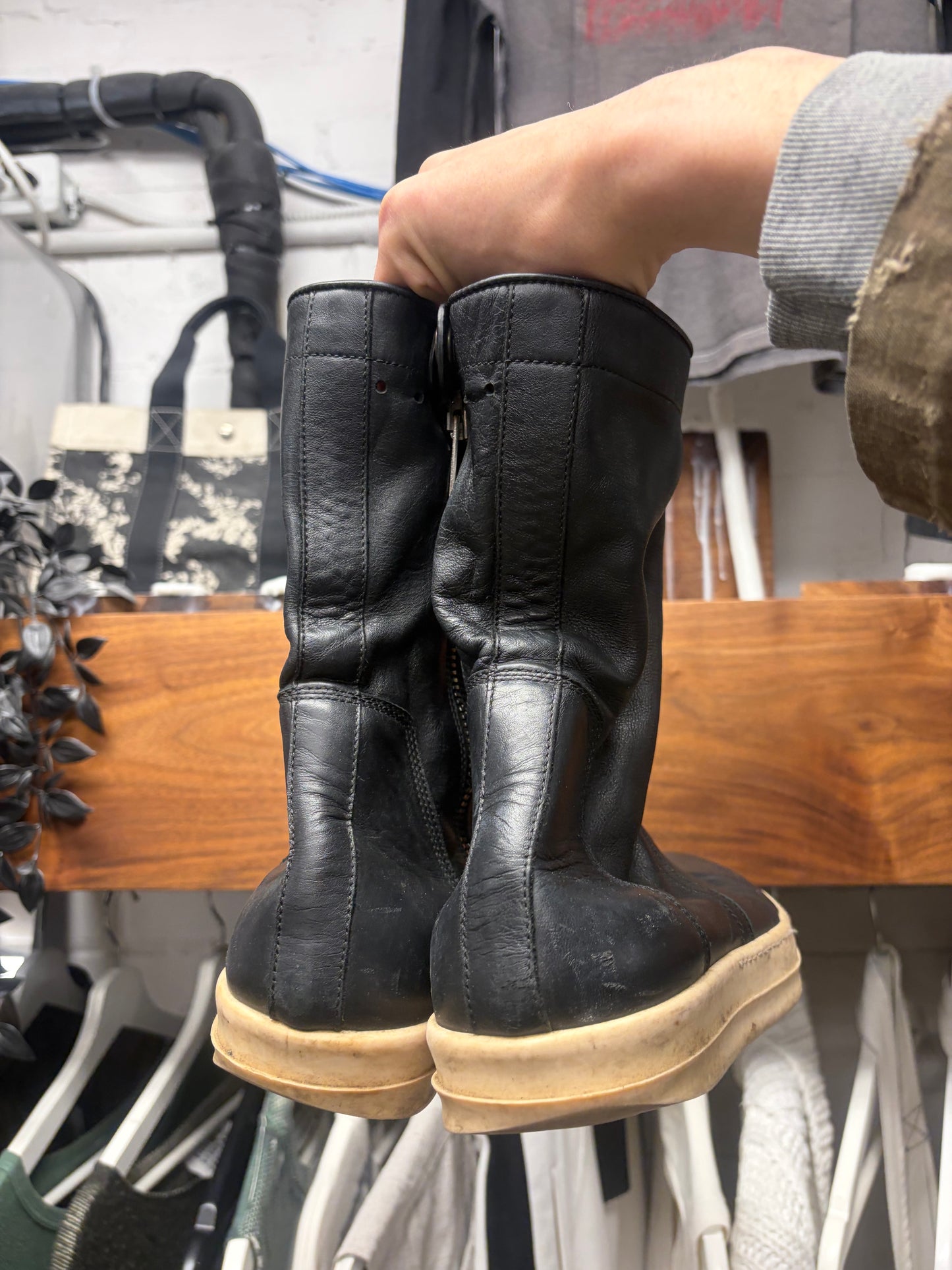 AW2014 Rick Owens ‘Creeper’ Moody Leather High Top Sneakers