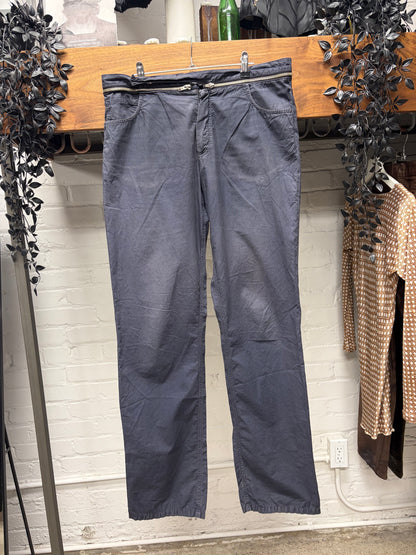 SS2002 Raf Simons ‘Woe Unto Those Who Spit on the Fear Generation’ Zipper Waistband Faded Workwear Blue Pants