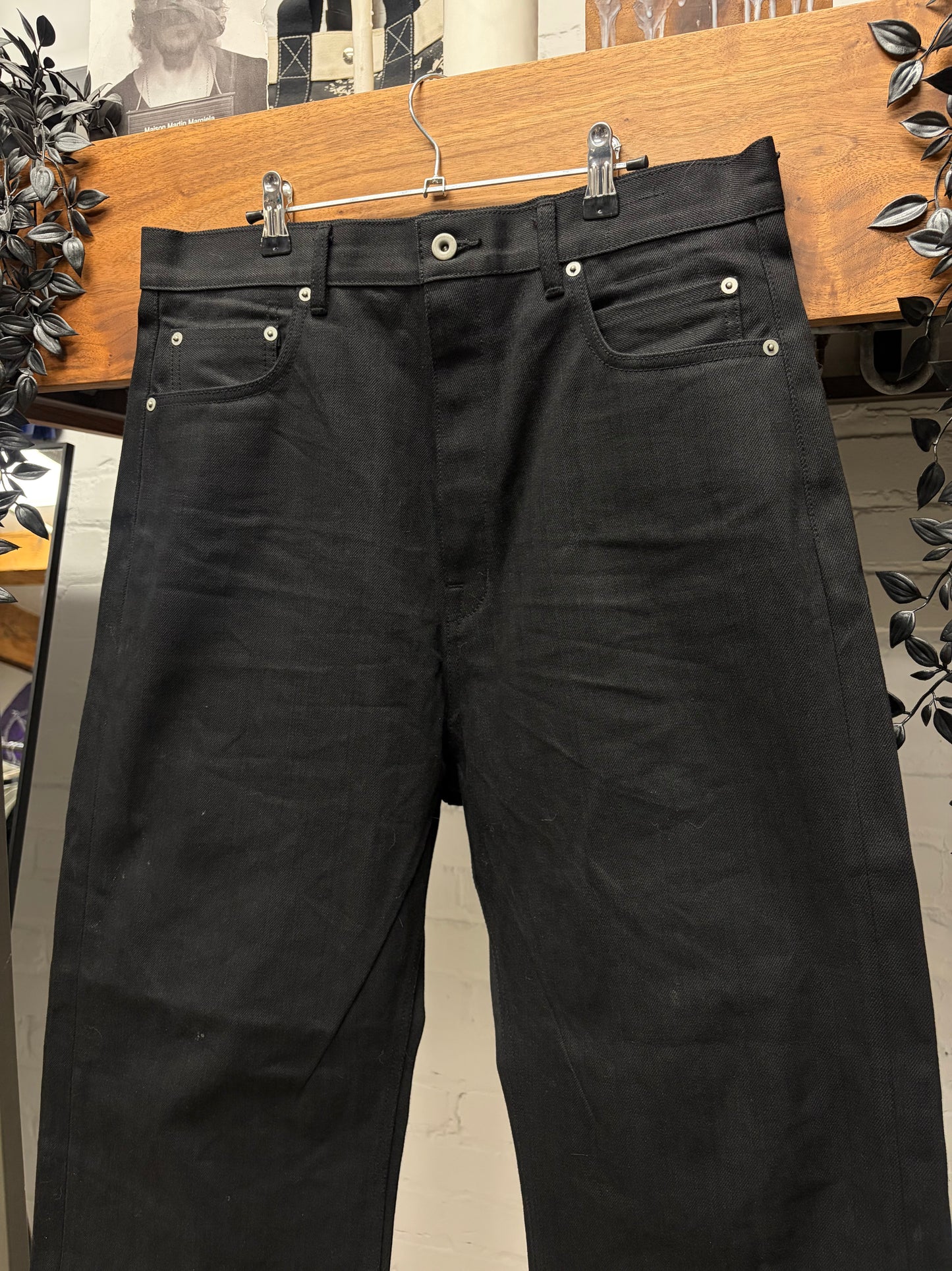 Rick Owens 16oz Japanese Denim ‘Geth’ Black Wide Cut Jeans