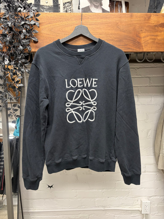 Loewe ‘Anagram’ Embroidered Logo Black Sweatshirt
