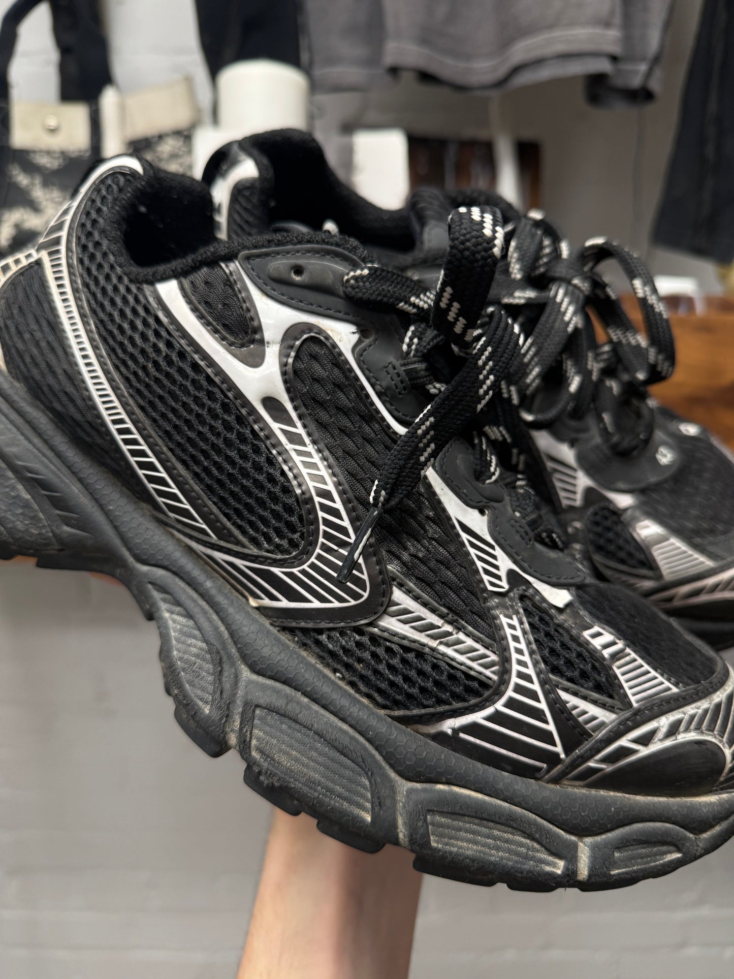 Balenciaga 3XL Black/Silver Low Top Sneakers
