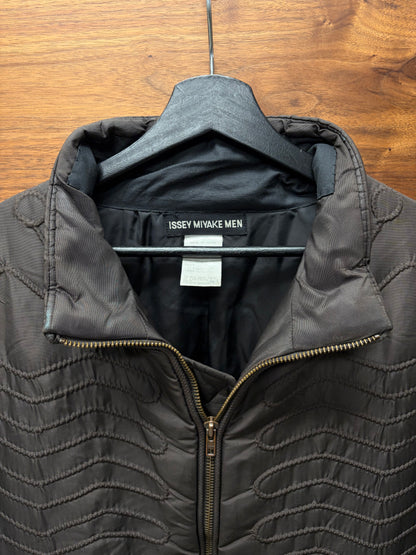AW1998 Issey Miyake ‘Exoskeleton’ Ribbed Brown Padded Jacket