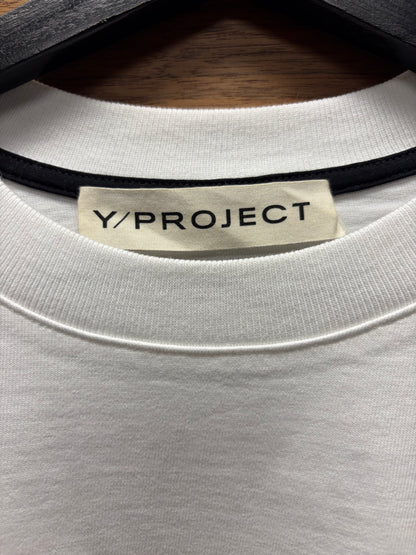 Y-Project Evergreen ‘Pinched Logo’ White Short Sleeve T-Shirt