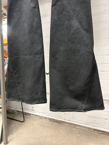 Rick Owens DRKSHDW ‘Bias Cut’ Black Spiral Flared Leg Denim