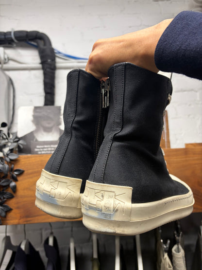 Rick Owens DRKSHDW Black Canvas ‘Ramones’ High Top Sneakers