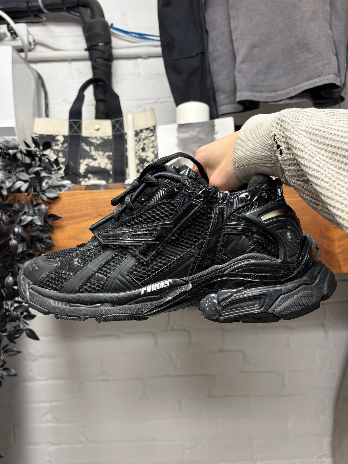Balenciaga ‘Track Runner’ Black Low Top Athletic Sneakers