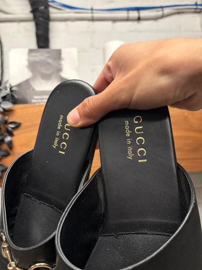 Gucci by Demna ‘Lucy’ Black Nappa Leather Horsebit Mules