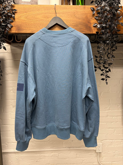 Y-3 by Yohji Yamamoto Blue ‘Badge Logo’ Crewneck Sweatshirt