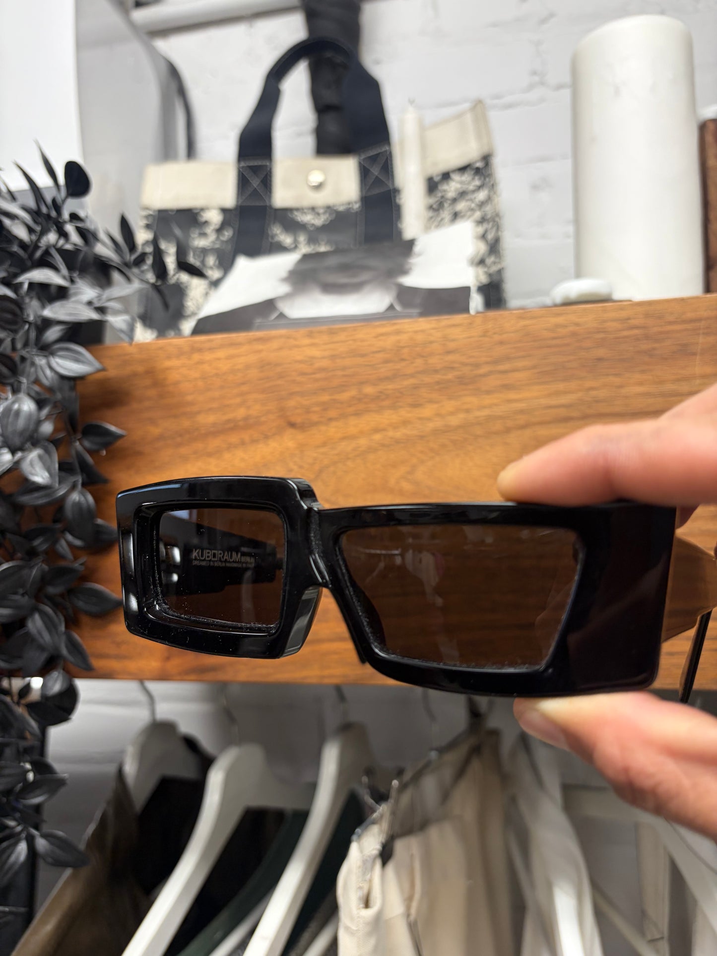 KUBORAUM X11 ‘Uneven’ Glossy Black Square Frame Sunglasses