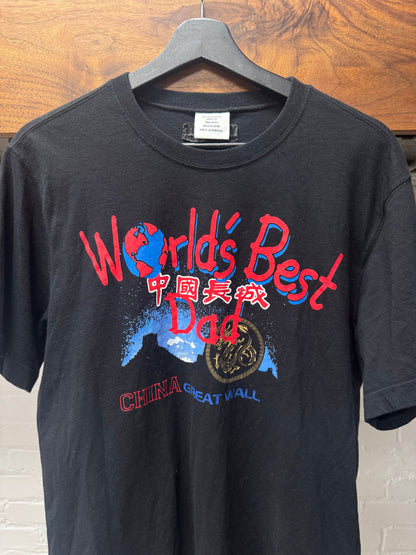 AW2019 Vetements ‘World’s Best Dad’ Great China Wall Black T-Shirt