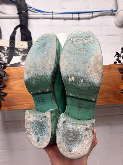 Guidi ‘PL2’ Horse Leather Front Zip ‘Corroded Green’ Low Heel Boots