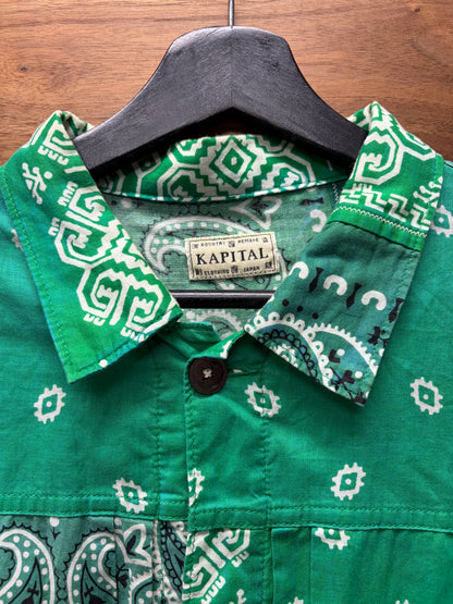 Kapital Green Paisley Patchwork Lightweight Trucker Jacker Jacket