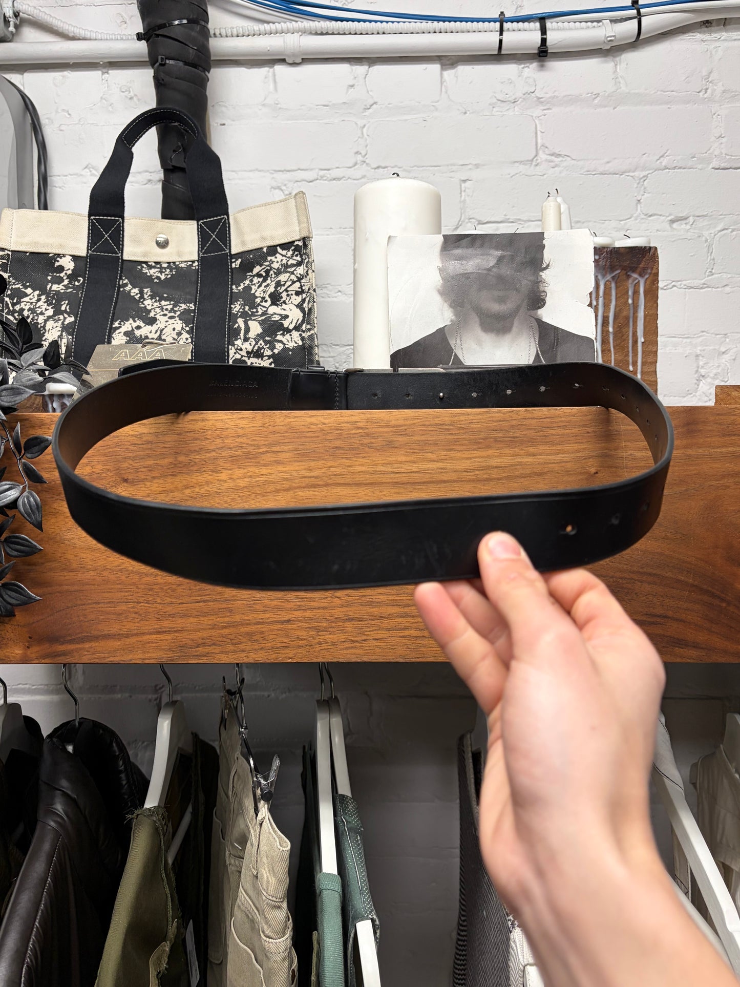 Balenciaga ‘BB Hourglass Logo’ Black Leather Belt